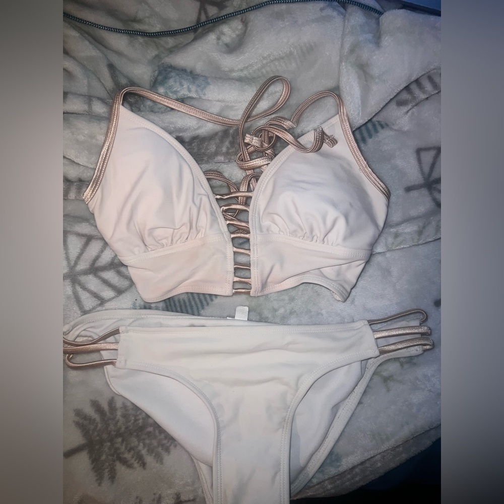 Bathing suit two piece WHITE/ROSE GOLD